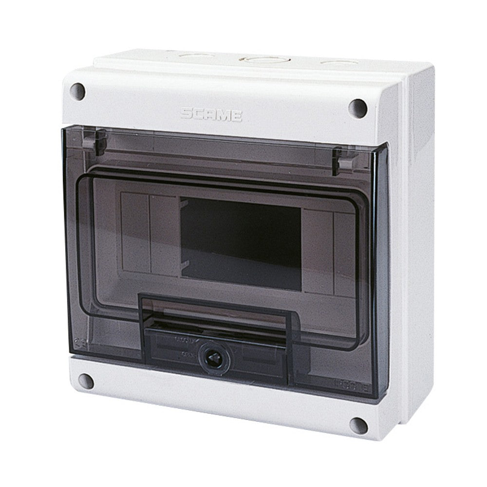 Contenitore da Parete IP66 per 4-8 Moduli DIN con Sportello Trasparente Polypool- Alta Protezione da Polvere e Acqua - Generico Contenitore da Parete IP66 per 4-8 Moduli DIN con Sportello Trasparente Polypool- Alta Protezione da Polvere e Acqua - Generico